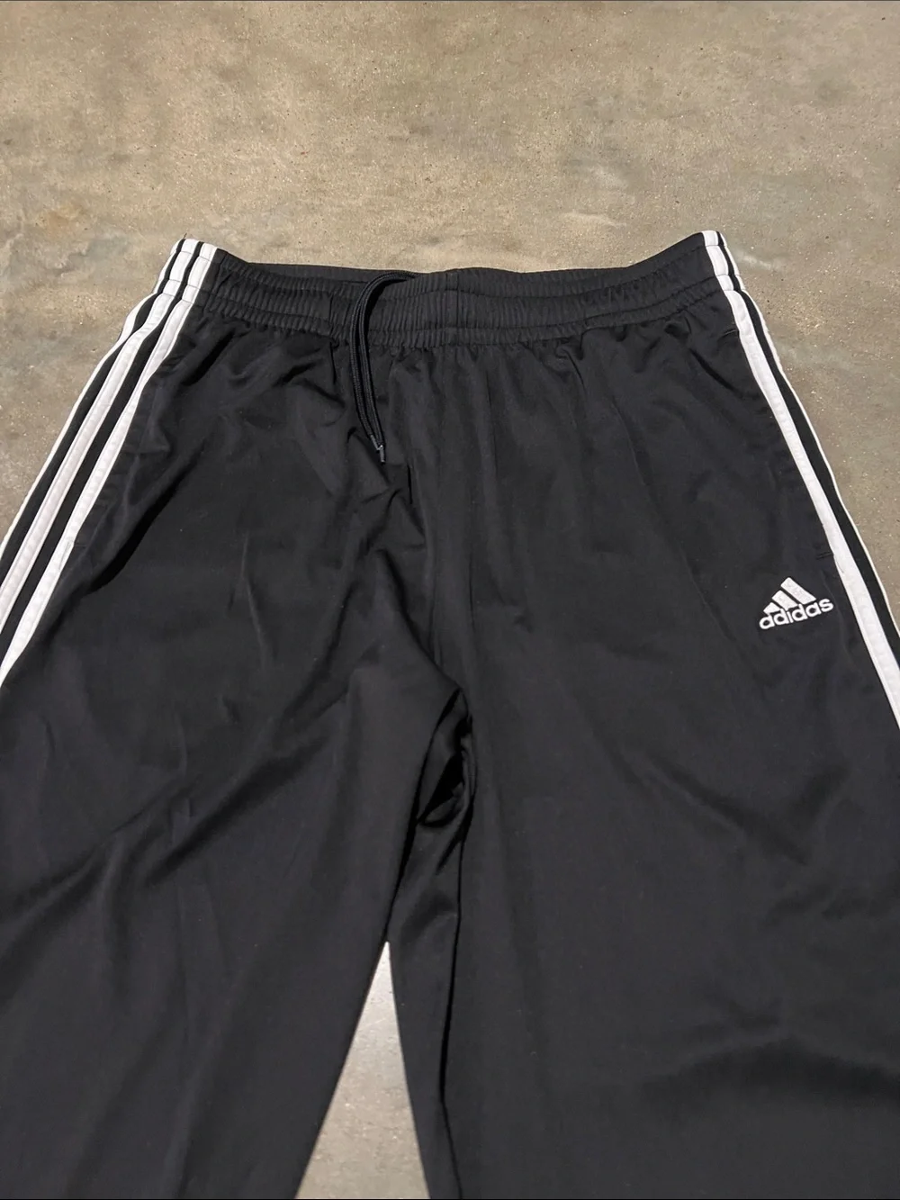 Adidas Men Black Track Pants with Red Accent